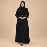 عباية المندوس السوداء الفاخرة - إطلالة كاملة