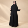 عباية حور كوبرا سوداء بإطلالة أمامية كاملة