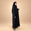 عباية مودرن أشانتي كريب بيلا السوداء - منظر جانبي كامل