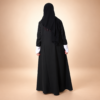 عباية الفجر كريب بيلا السوداء - منظر خلفي كامل